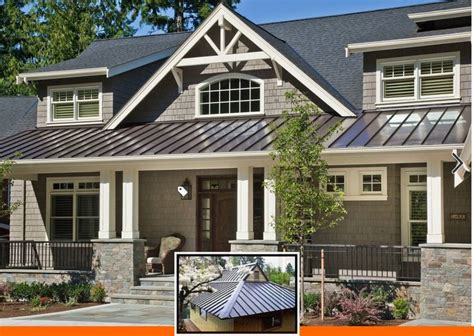 white house with gray metal roof|metal roof house color combinations.